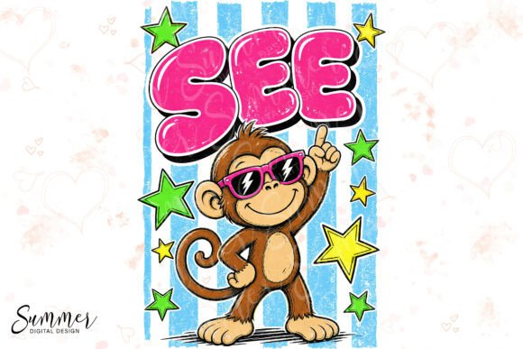 Download Monkey See Retro Funny Animal Sublimatio - Premium Resources