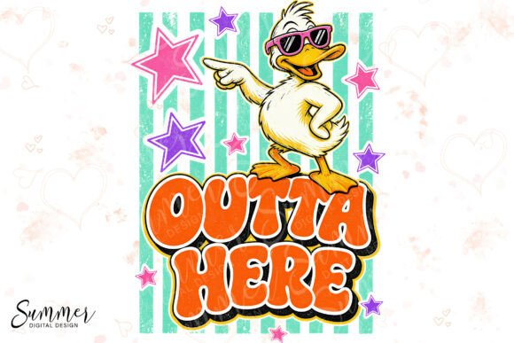 Download Duck Outta Here Retro Funny Animal Pun S - Premium Resources