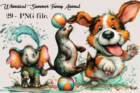 Download Whimsical Summer Funny Animal Clipart Bu - Funny animal Collection